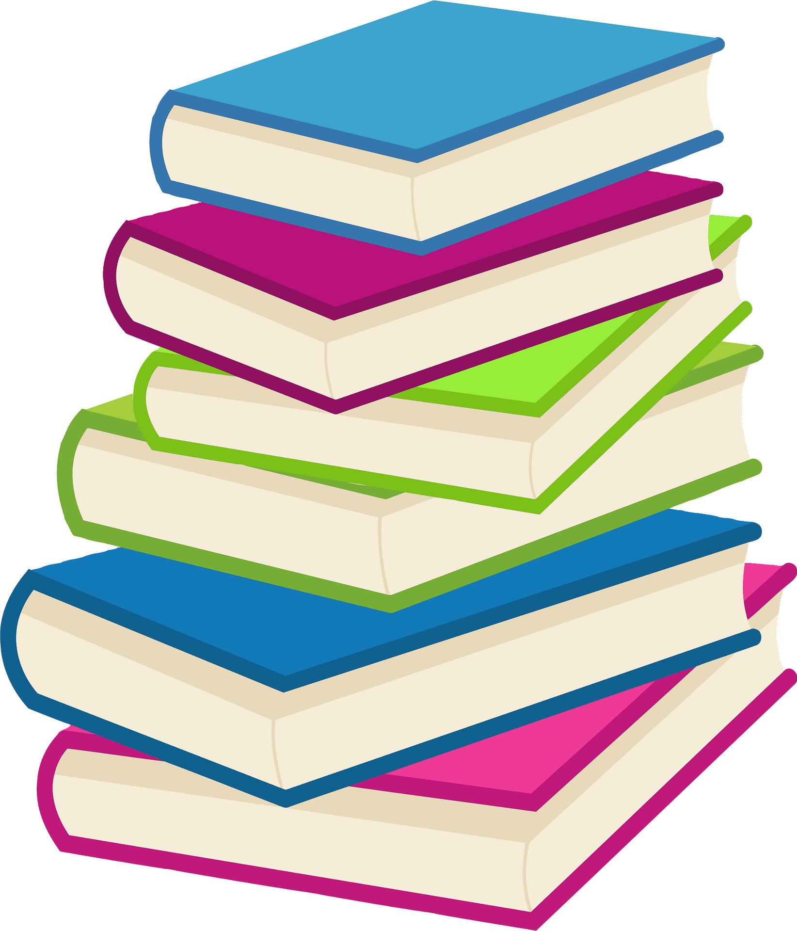 Colorful Svg Clip Arts - Transparent Background Books Clipart Png (1600x1867), Png Download