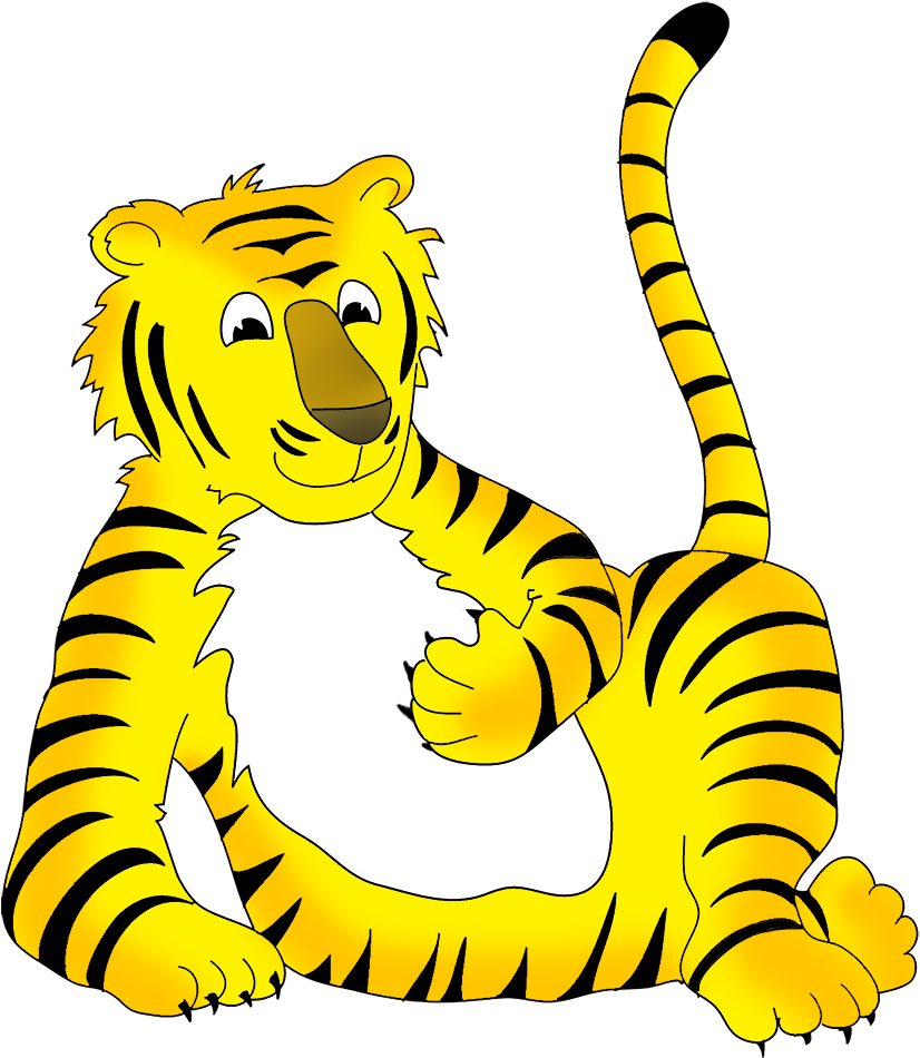 Cartoon Tiger Drawing - Cartoon Clipart (927x1063), Png Download