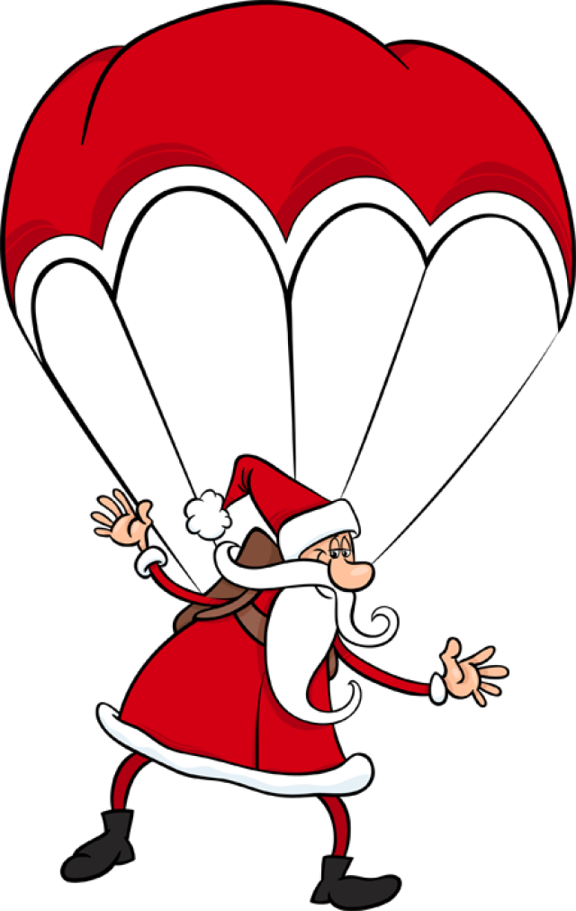 Santa Parachute Clipart Free - Png Download (640x1011), Png Download