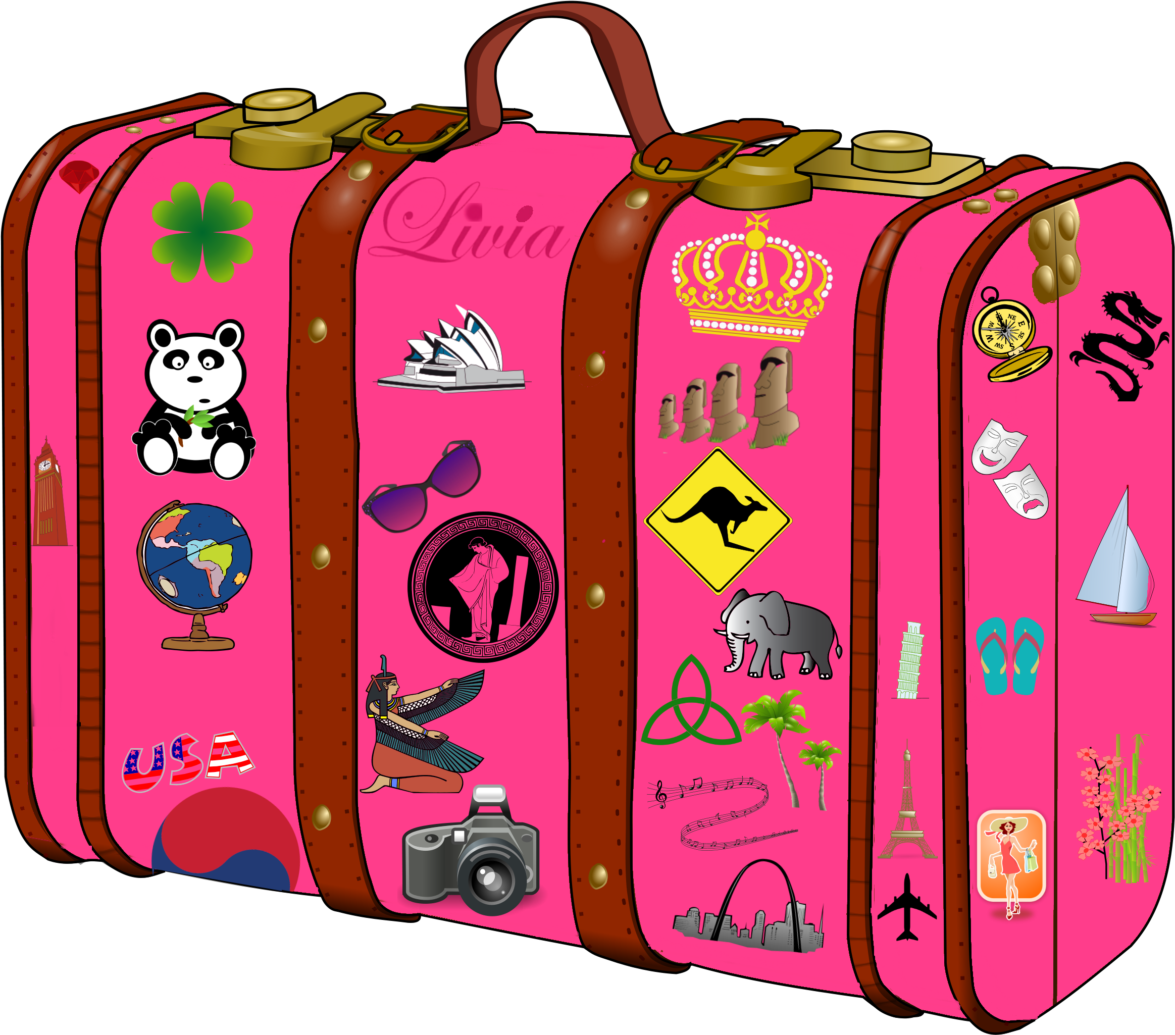 Luggage Clipart Travel Journal - Suitcase Png Clipart Transparent Png (2400x2160), Png Download