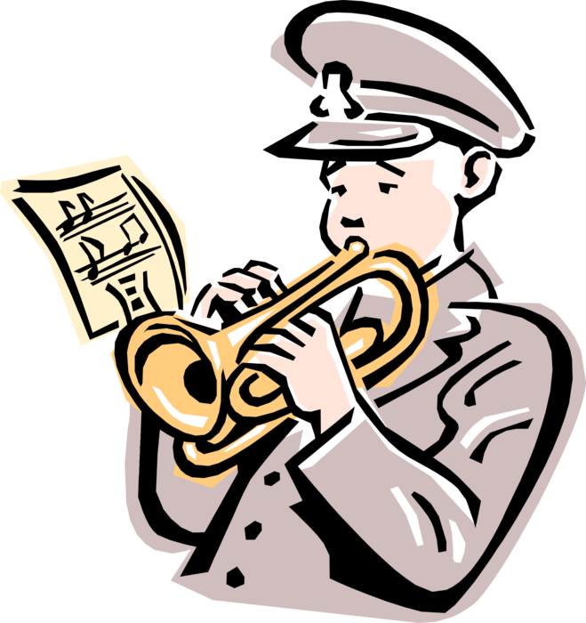 Salvation Army Trumpet Player - Cartoon Of Salvation Army Clipart (659x700), Png Download