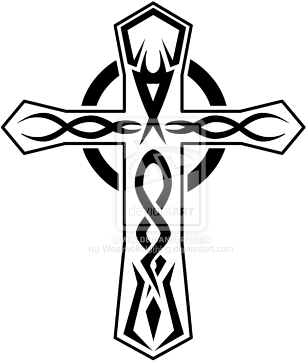Cross Tattoos Png Pic - Tribal Cross Tattoo Clipart (800x720), Png Download