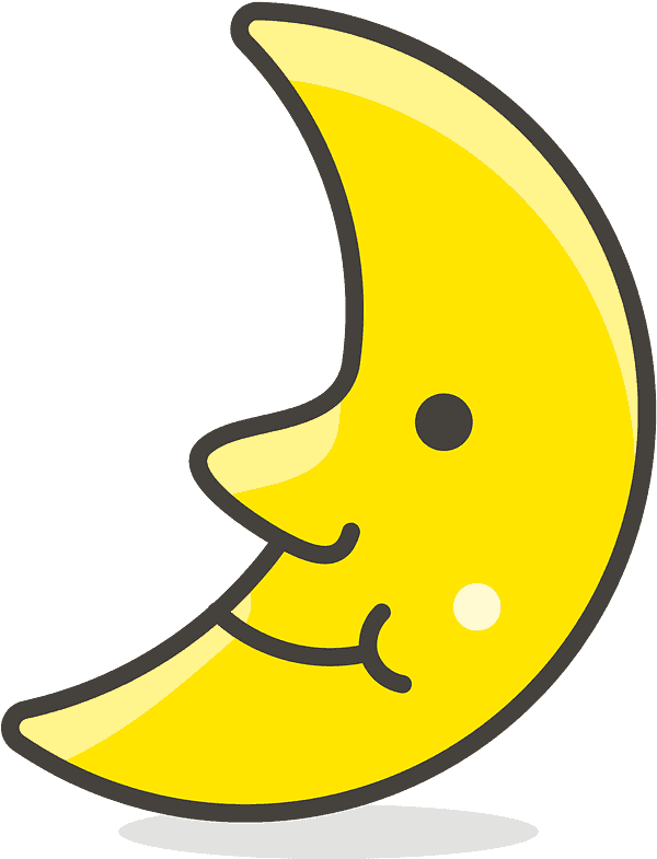 First Quarter Moon Face Emoji Clipart - Moon Icon Face - Png Download (800x800), Png Download