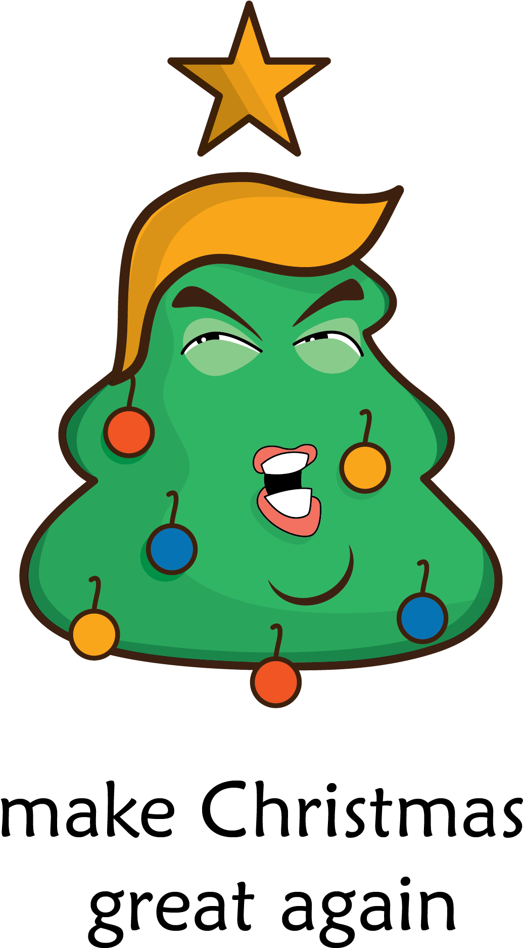 Trump Funny Christmas Trees Clipart (2083x2083), Png Download