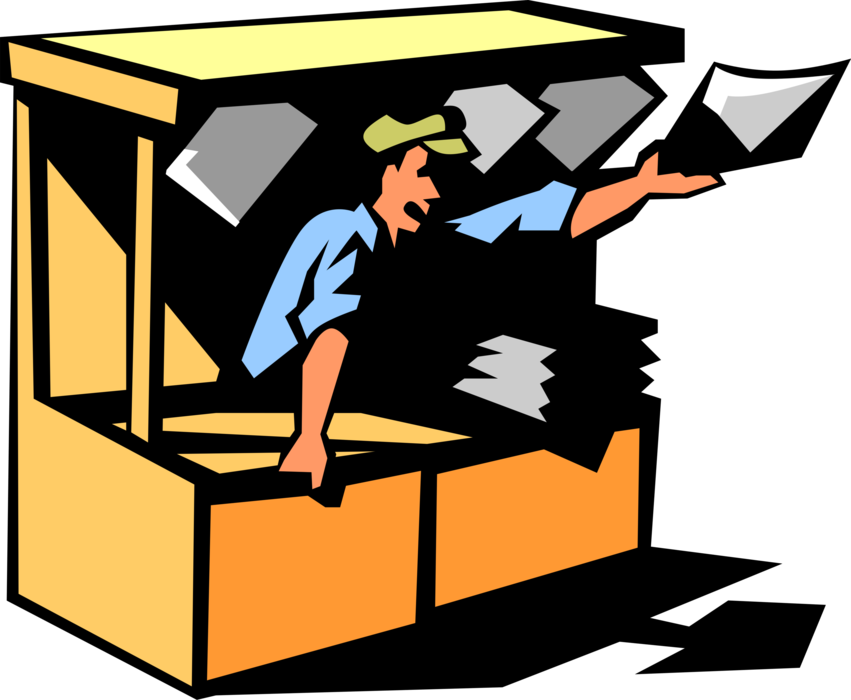 Download Vector Illustration Of Corner Newsstand Or Stall Vendor