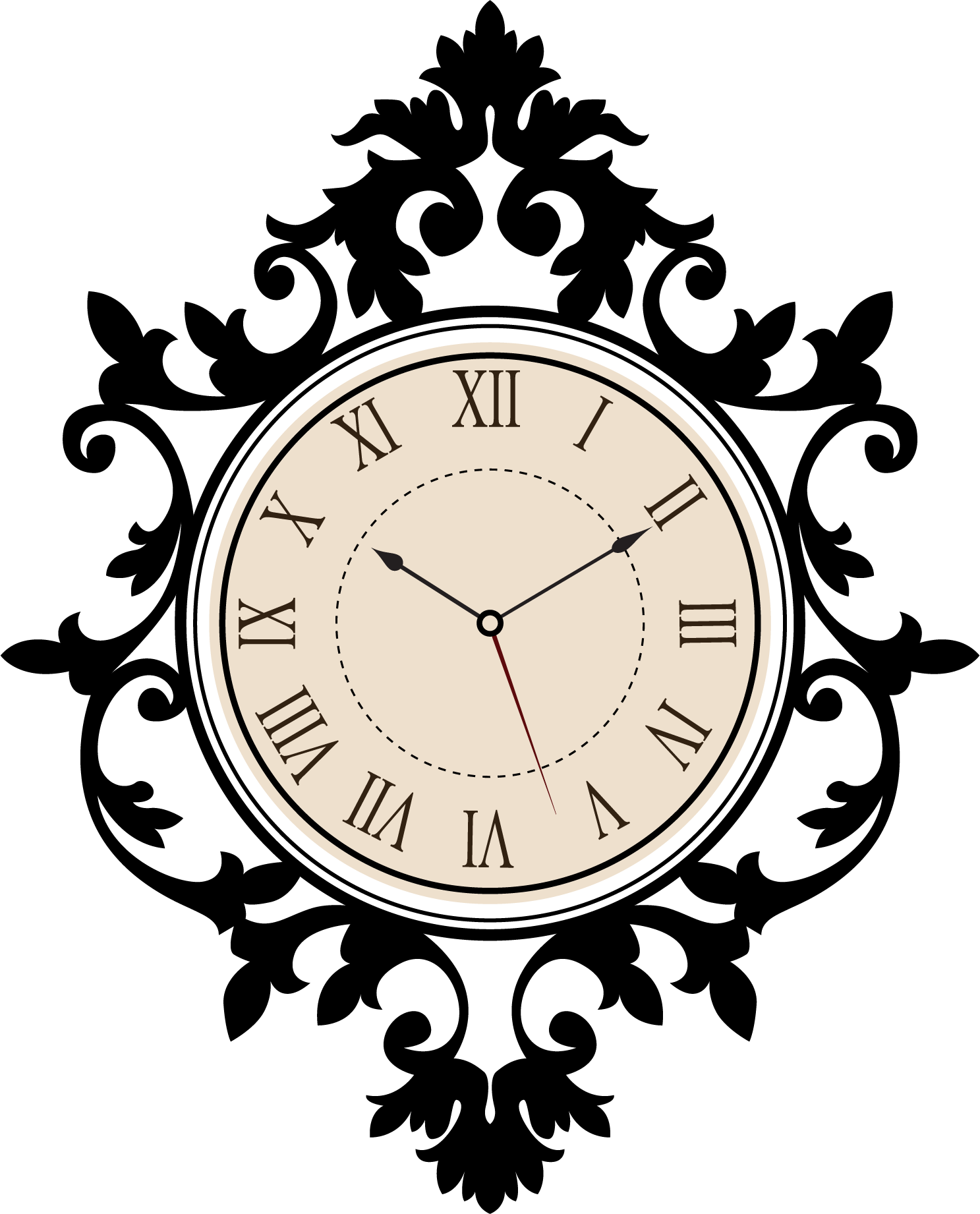 Laser Cut Wall Clock Design Clipart (1487x1842), Png Download
