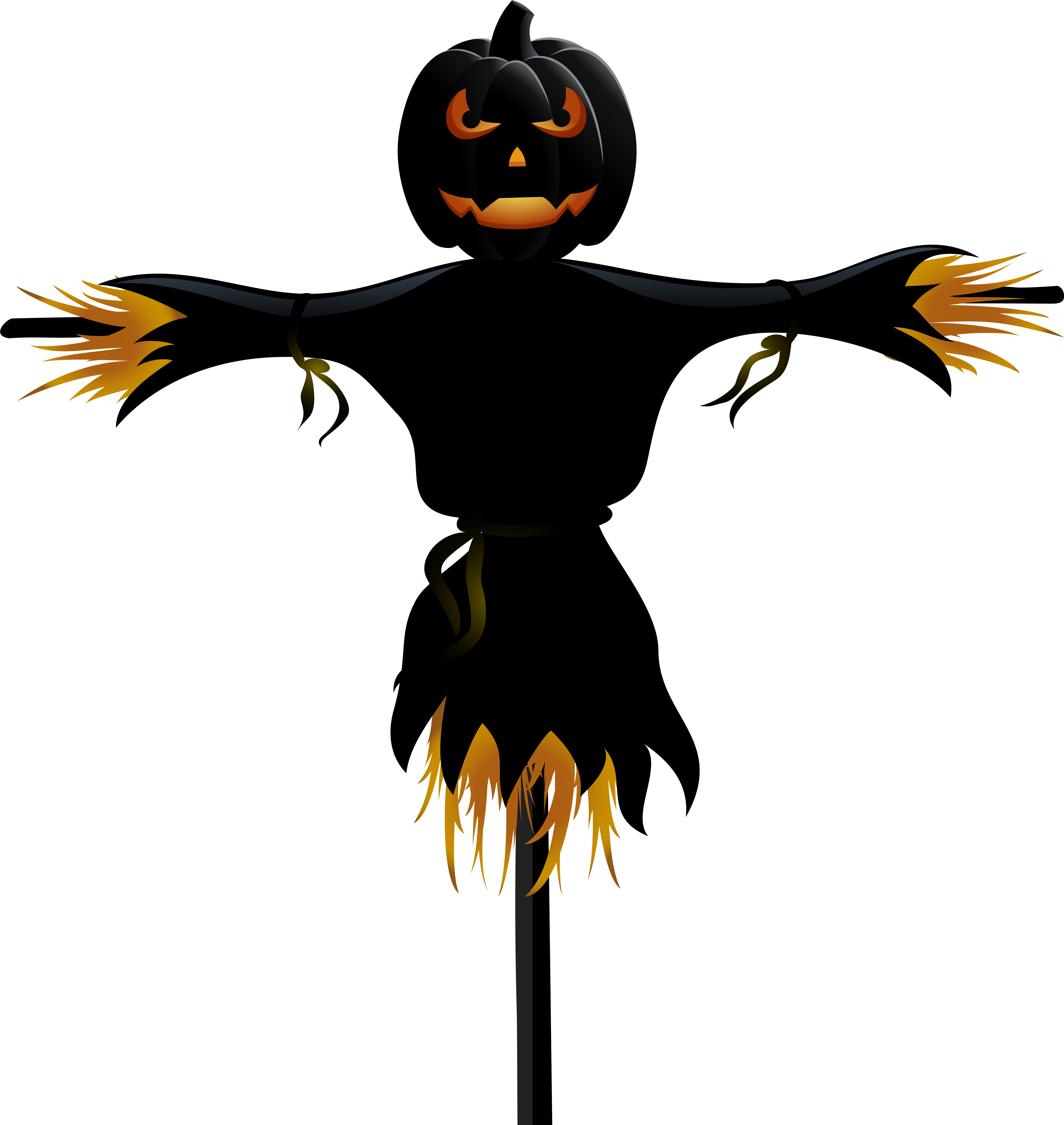 Halloween Pumpkin Scarecrow Transparent Png Clip Art - Transparent