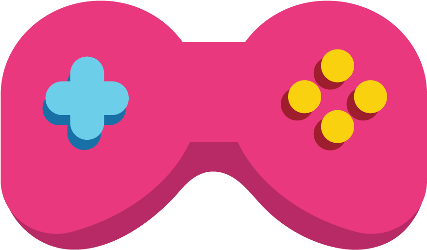 Transparent Memory Game Clipart - Pink Game Controller Png (879x515), Png Download