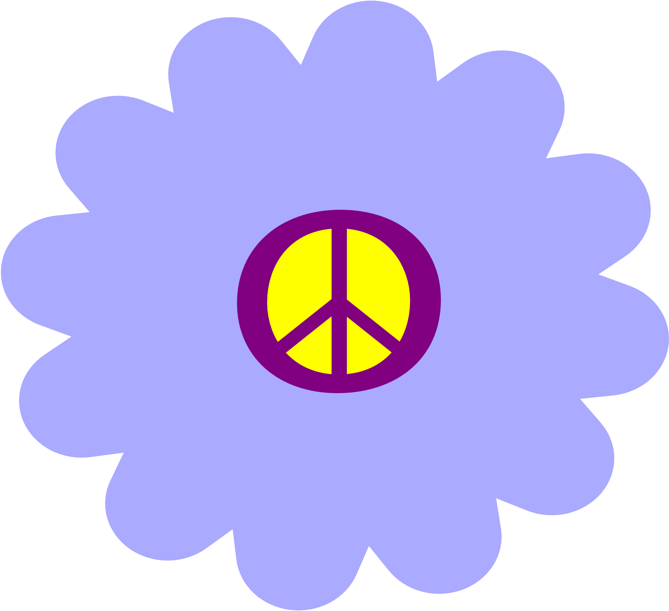 Transparent Sunbeam Clipart - 1960's Flower - Png Download (2141x1955), Png Download