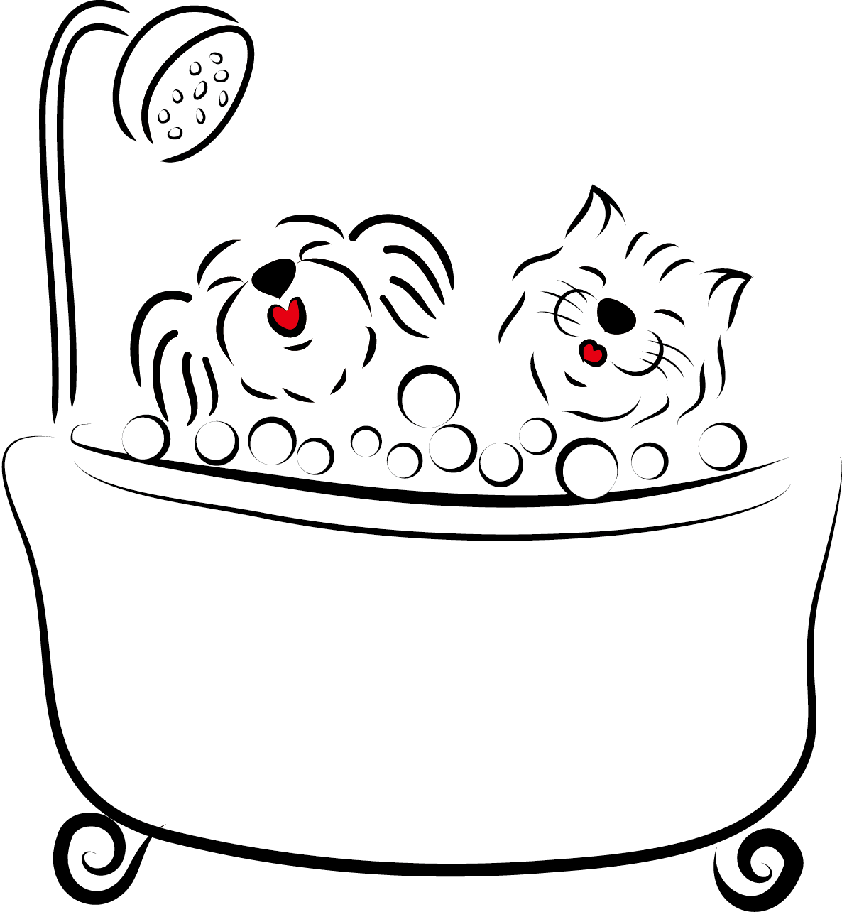 Dog In The Bath Drawings Clipart (1186x1284), Png Download