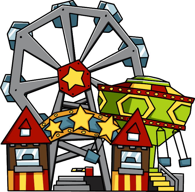 Rollercoaster Clipart Theme Park, Rollercoaster Theme - Cartoon Amusement Park Drawing - Png Download (683x672), Png Download