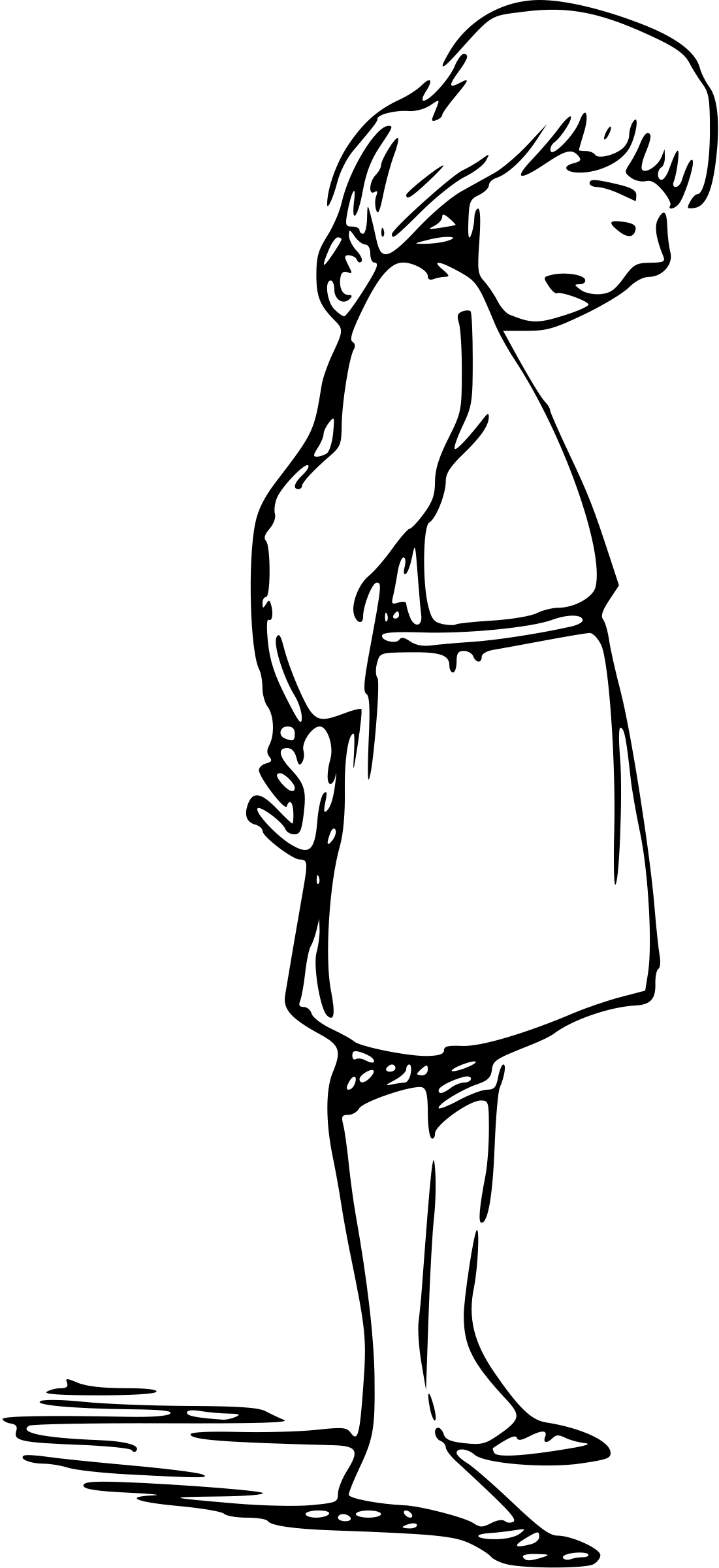 Comic Character 133 Clip Arts - Shy Clipart Black And White - Png Download (1101x2400), Png Download
