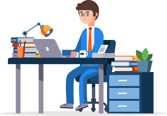 Your Current Us Firm - Computer Worker Clipart - Png Download (670x467), Png Download