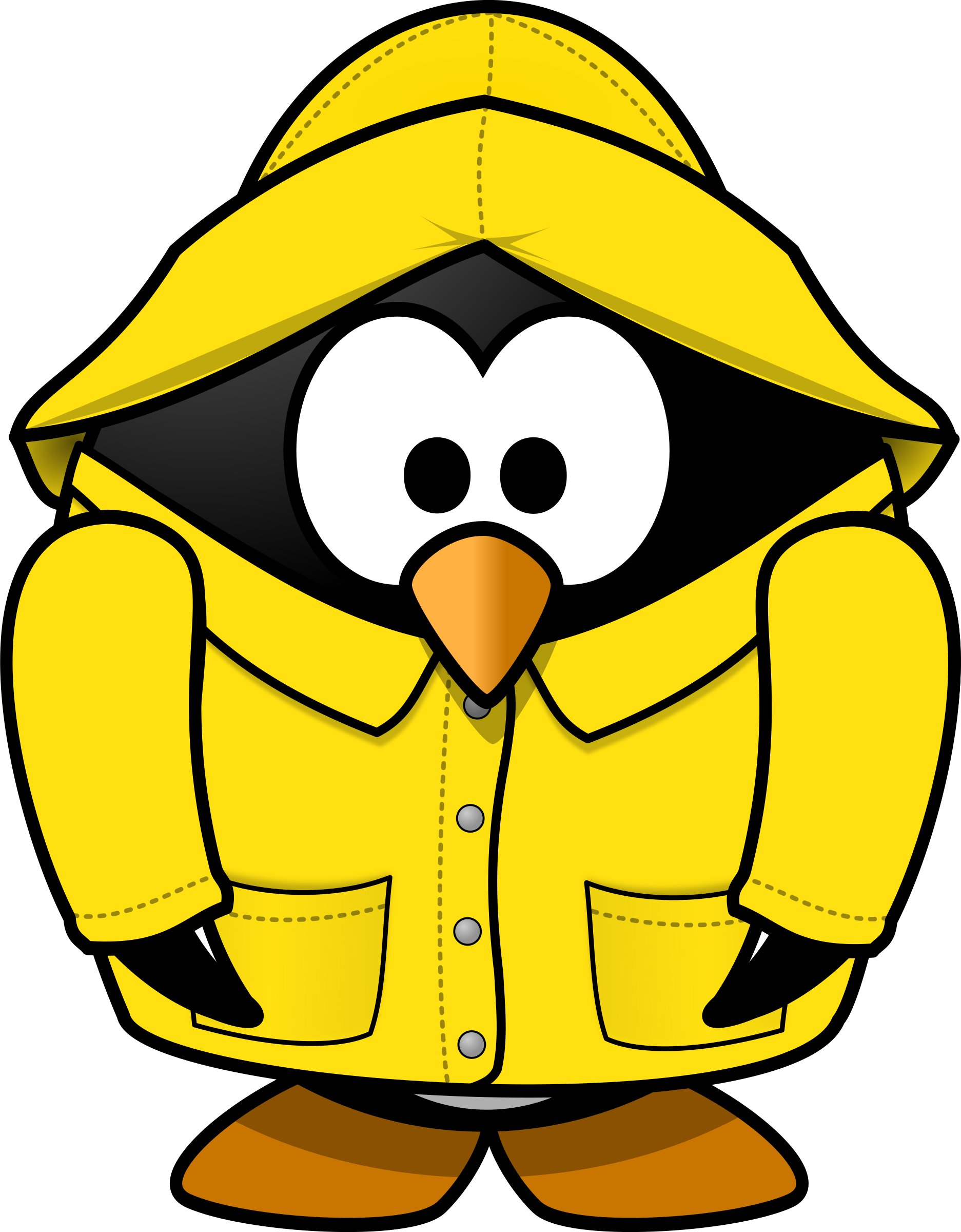 Penguin In The Rain - Penguin Rain Clipart (1873x2400), Png Download