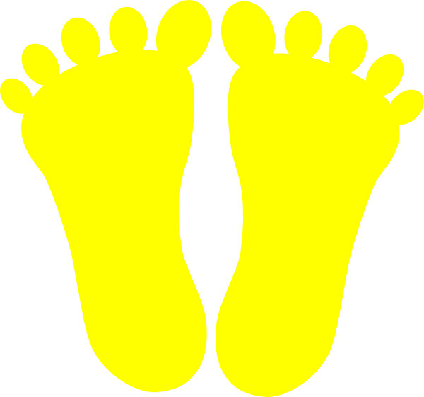 Yellow Foot Prints Clipart Picture Free Stock Yellow - Yellow Footprints Clipart - Png Download (600x561), Png Download