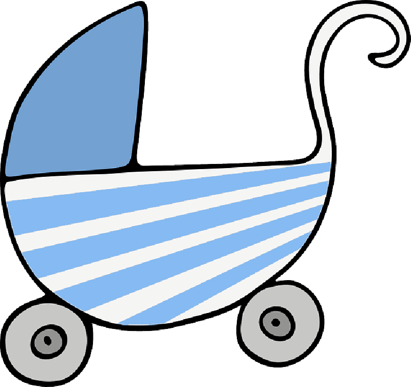 Pram, Baby Carriage, Perambulator, Baby Stroller - Baby Shower Clip Art - Png Download (800x753), Png Download