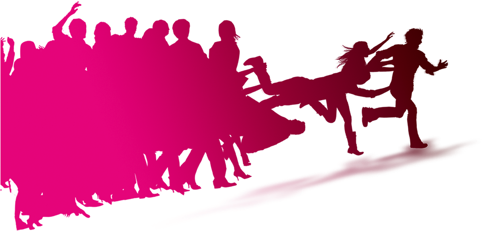 People Running Silhouette Png Download - Clip Art Transparent Png (1000x771), Png Download