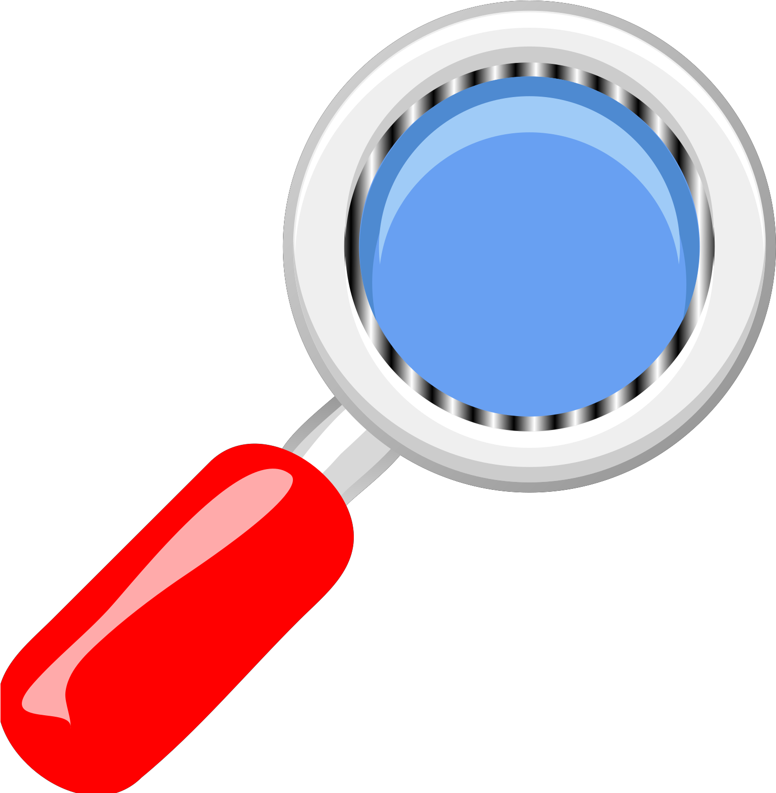 Magnifying Glass With Red Handle Clipart (1600x1600), Png Download