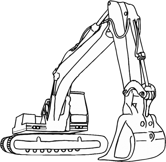 Construction Trucks To Color Png Download Construction - Construction Coloring Pages Clipart (672x656), Png Download