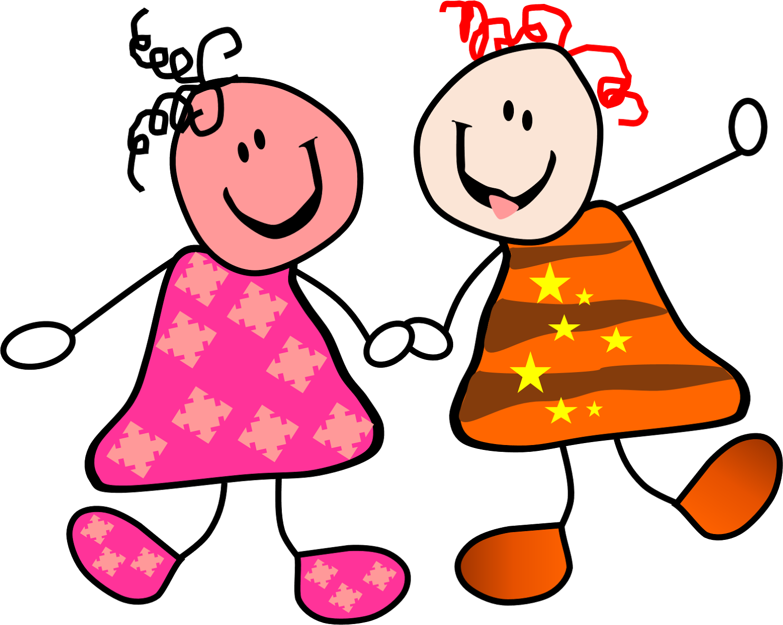 Calm Clipart Happy Girl - Happy Kids Clipart - Png Download (1600x1278), Png Download