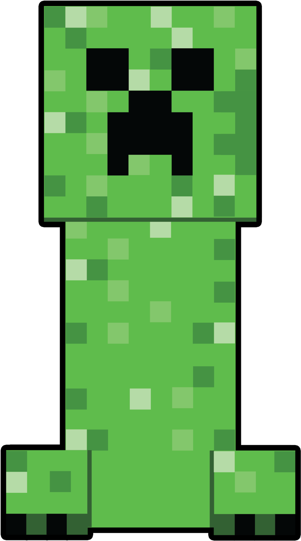 Lightsaber Clipart Minecraft - Creeper Minecraft Clipart - Png Download (1024x1871), Png Download