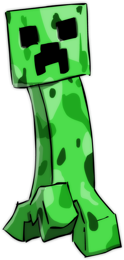 Minecraft Creeper By Sticko Kun D5ruh24 - Minecraft Creeper Cartoon Png Clipart (625x1042), Png Download