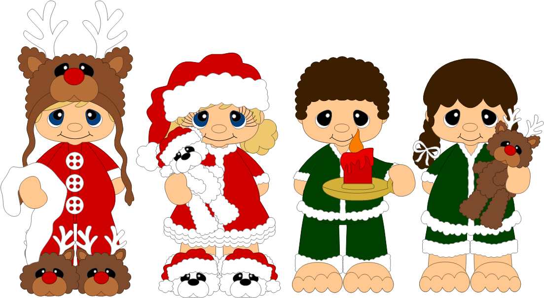 Christmas Family Clipart Image Free Download Christmas - Family Christmas Pajamas Clipart - Png Download (1123x626), Png Download
