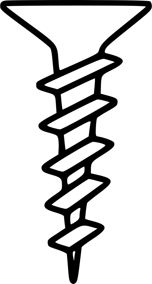 Nails Clipart Nail Screw - Screw Sketch - Png Download (524x980), Png Download