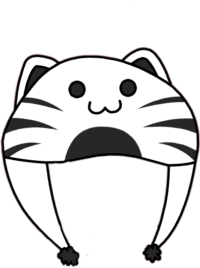 #cat #hat #black #white #cute #gachalife Clipart (1262x555), Png Download