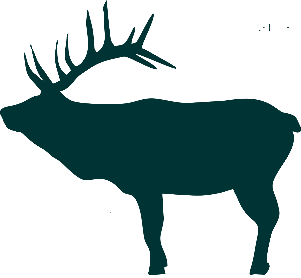 Deer Antlers Silhouette Png - Deer Clipart (1217x1126), Png Download