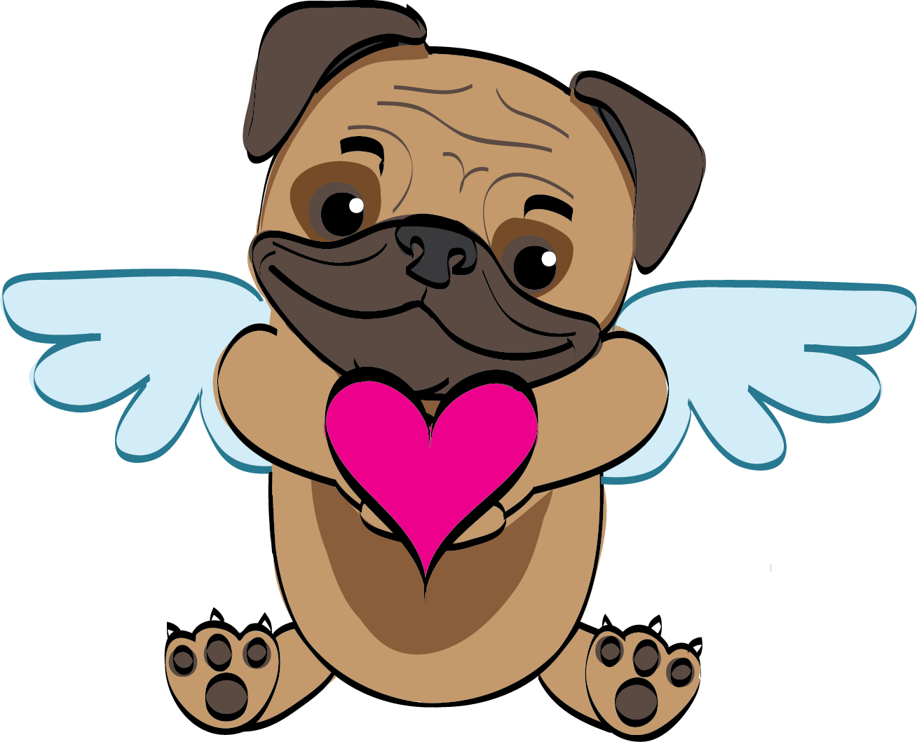 Dog Looking Up Clipart Picture Black And White Weekly - Cupid Clipart - Png Download (1308x1058), Png Download