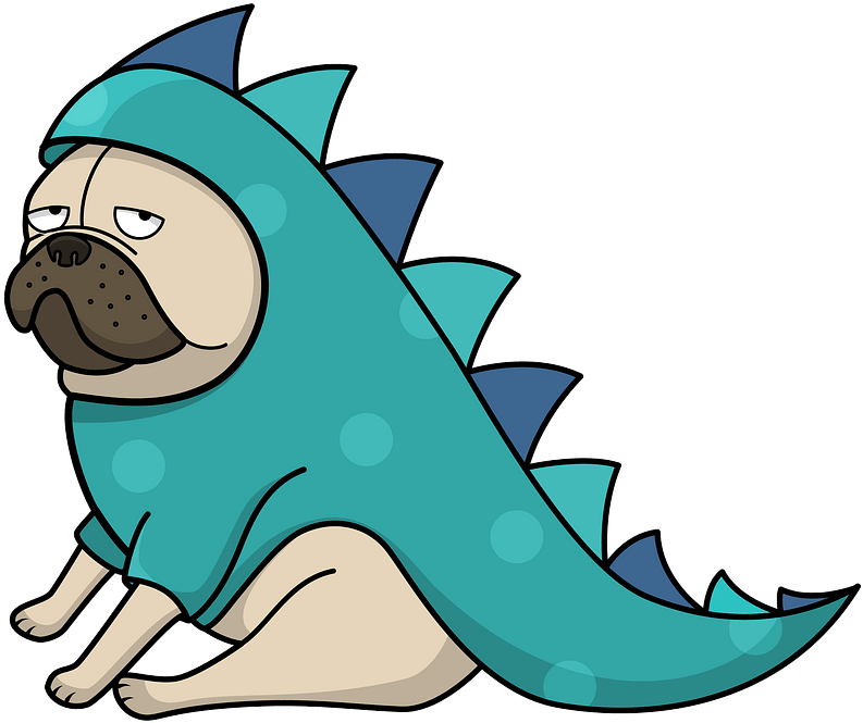 Pug In Dragon Suit Clipart - Dragon Dog Clip Art - Png Download (800x669), Png Download