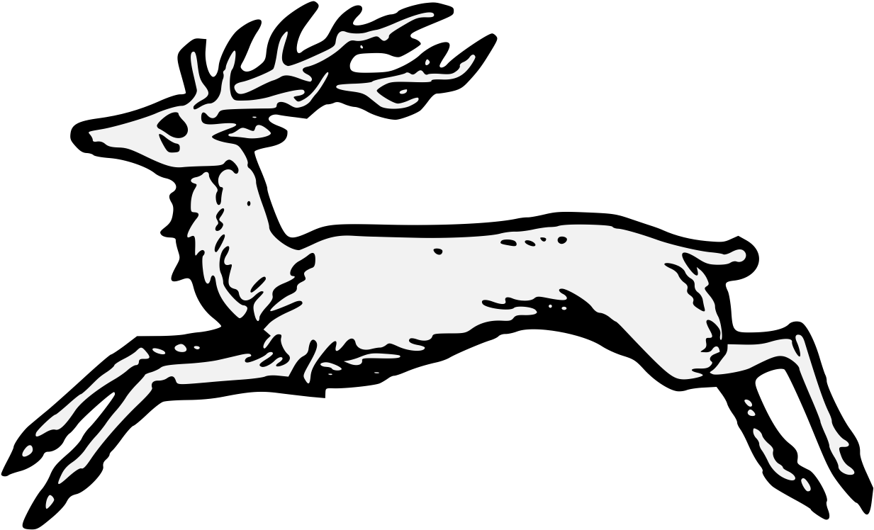 Heraldic Stag Clipart (1256x768), Png Download