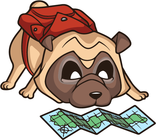 Bb Pl Curious Pug-01 - Cartoon Clipart (715x700), Png Download
