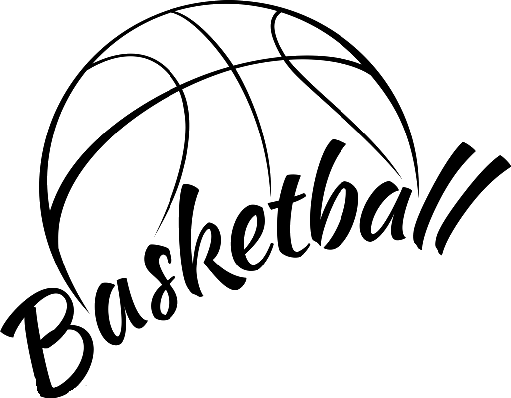 Basketball Tickets Black And White Clipart Clip Art - Black And White Basketball Clip Art - Png Download (1381x1193), Png Download