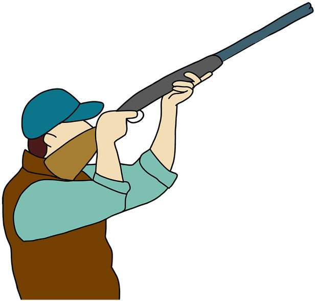 Gun Shot Clipart Hunter Gun - Cartoon Hunter Png Transparent Png (720x720), Png Download
