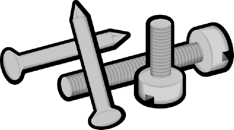 Outline, Cartoon, Hammer, Nail, Construction, Metal - Nails Clip Art - Png Download (800x447), Png Download