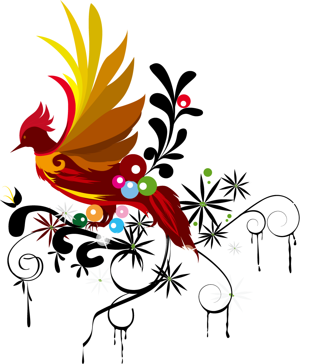 Drawing Phoenix Watercolor - Works Of Graphic Designer Clipart (1041x1160), Png Download