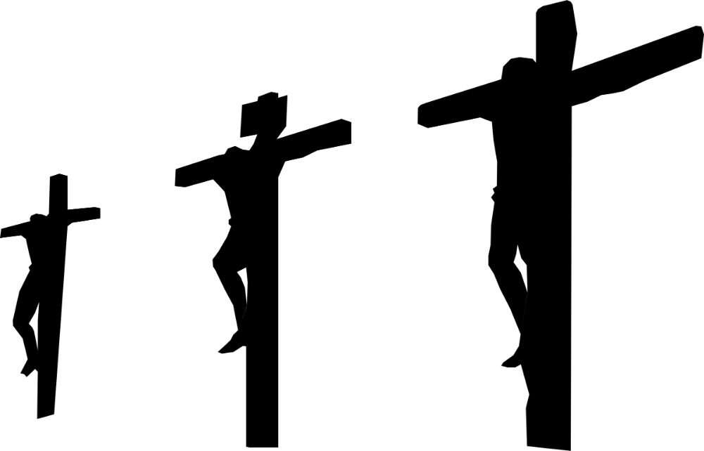 Three Cross Silhouette Png Clipart (1000x642), Png Download