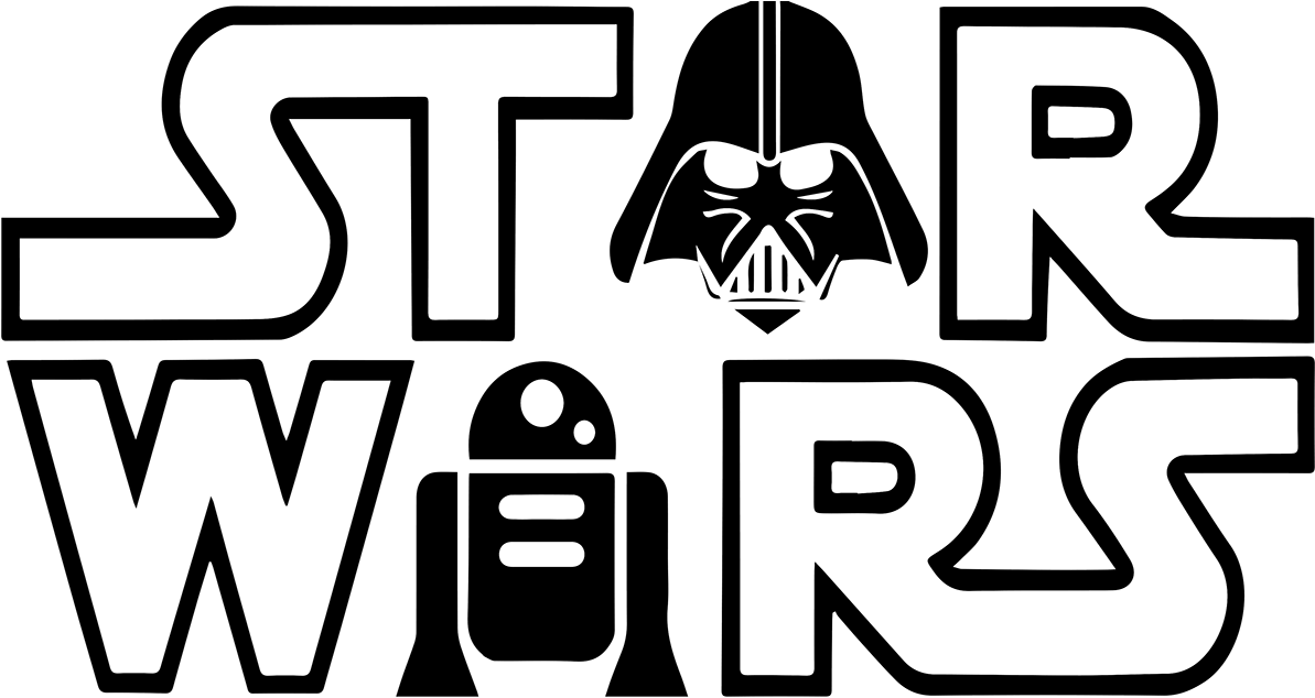 Black And White Star Wars Decals Clipart (1200x633), Png Download