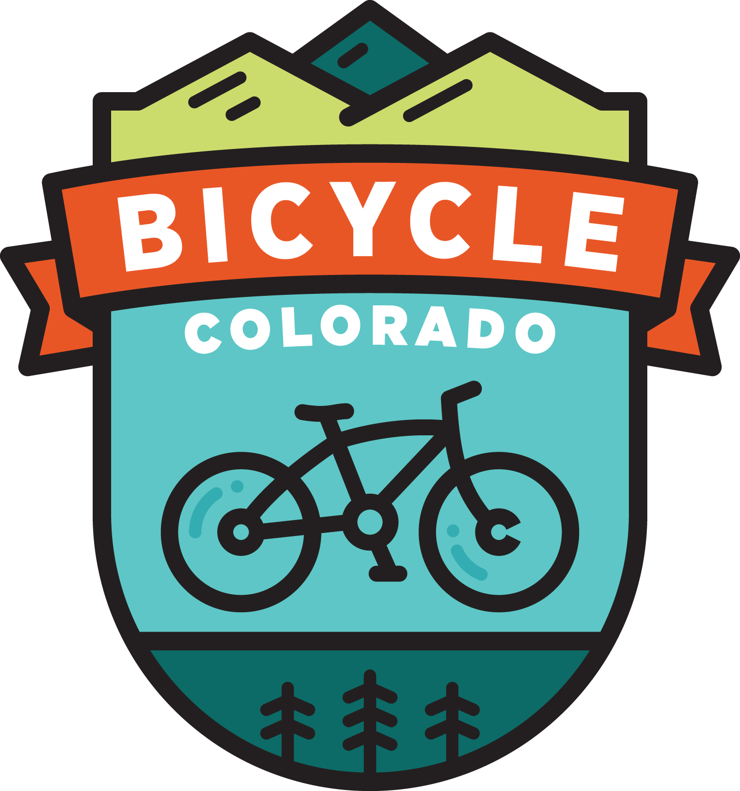 Colorado Mountain Top And Sun Clipart Picture Free - Bicycle Colorado Logo - Png Download (1485x1588), Png Download