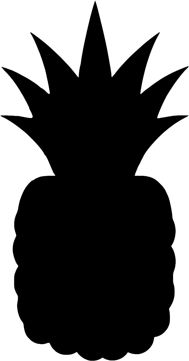 Free Download Transparent Black Pineapple Clipart Pineapple - Pineapple Png Clipart Black (665x1267), Png Download