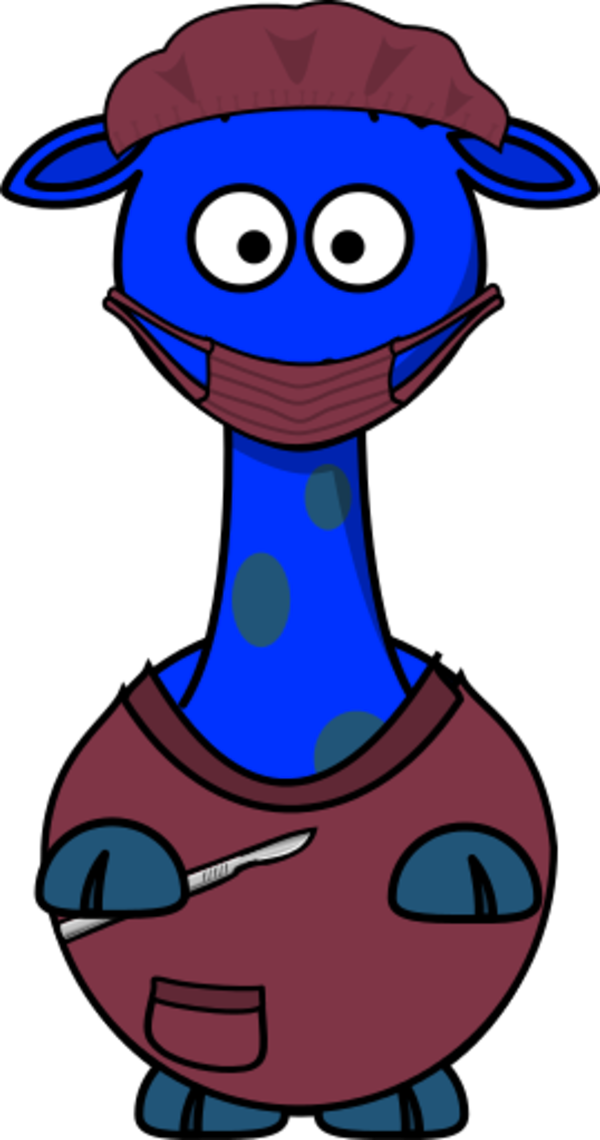 Giraffe As A Doctor - Giraffe Nurse Clip Art - Png Download (600x1140), Png Download