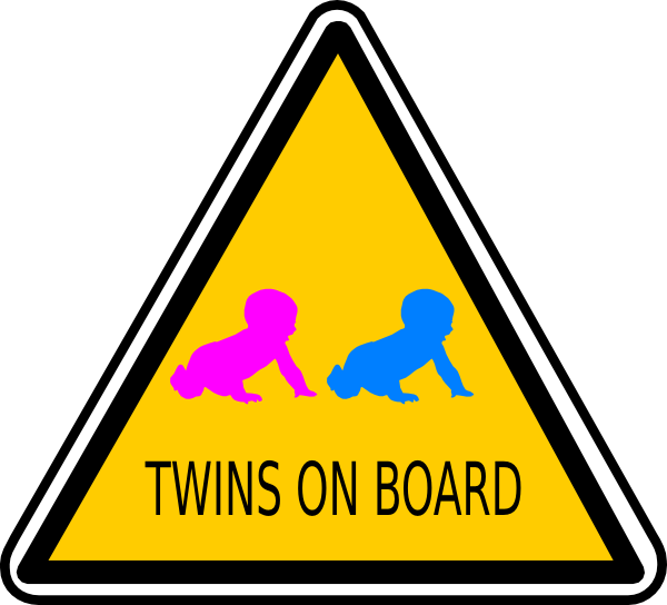 Twins On Board Sign Clip Art - Hot Surface .png Transparent Png (600x544), Png Download
