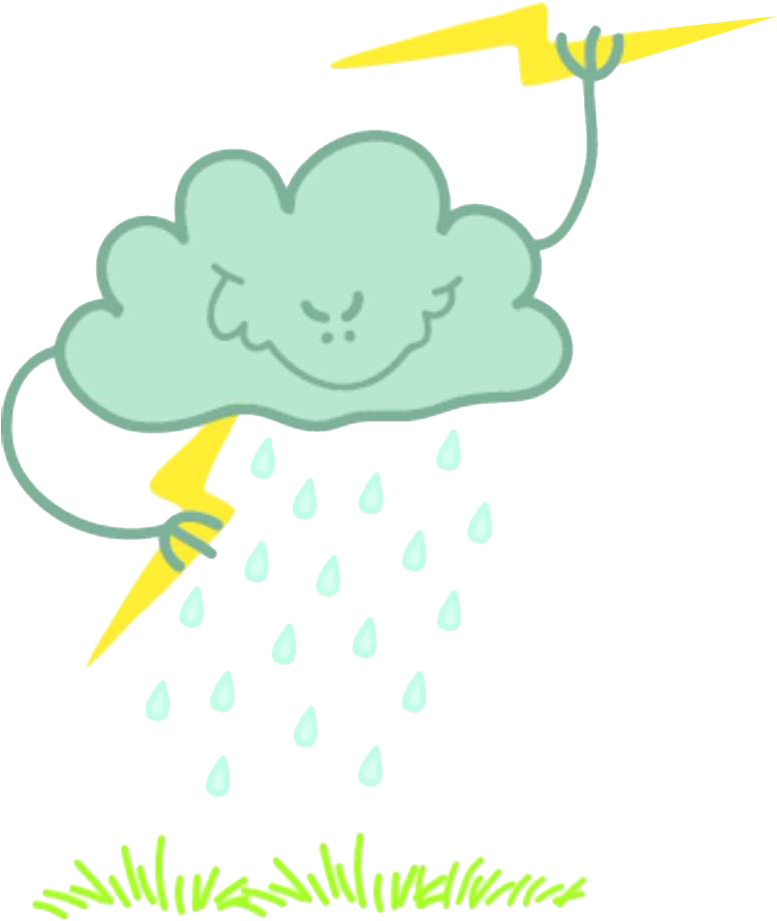 Lightning Thunderstorm Cloud - Illustration Clipart (777x921), Png Download