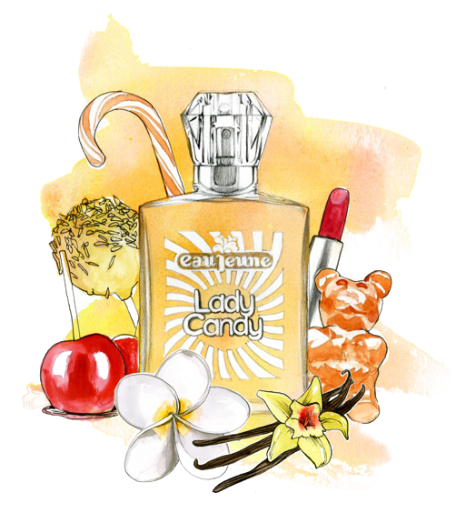 Perfume Clipart Watercolor - Perfume Illustration Art - Png Download (554x563), Png Download