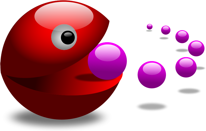 Game Purple Boy Clipart, Vector Clip Art Online, Royalty - 3d Pacman Png Transparent Png (900x576), Png Download