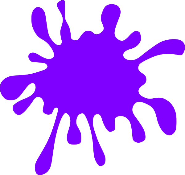 Purple Splatter Clip Art At Clker - Purple Color Splash Clipart - Png Download (600x568), Png Download