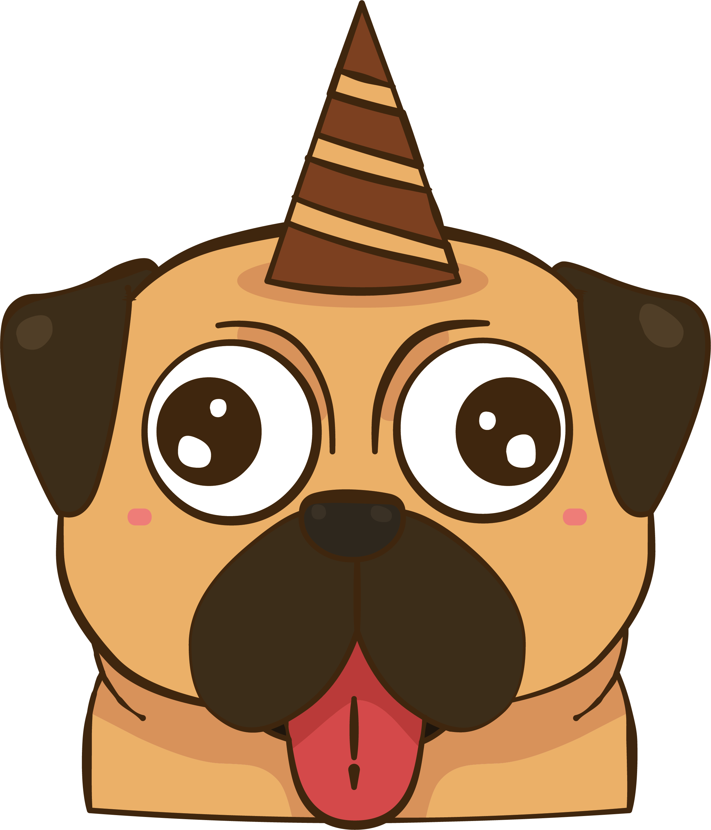 Dog With Tongue Out Clipart Clip Art Library Stock - Pug - Png Download (2290x2676), Png Download