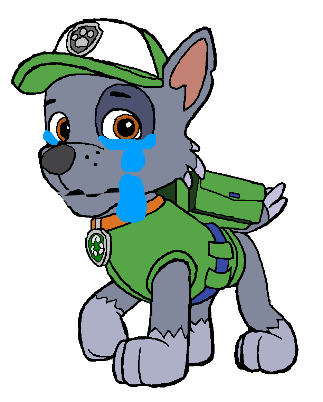 Rocky Crying - Rocky Paw Patrol Draw Clipart (1006x421), Png Download